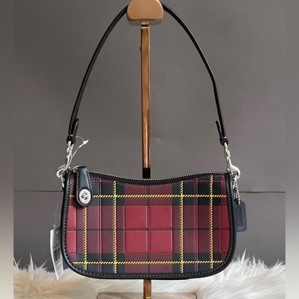 💰SOLD - CG177 - Coach Swinger 20 with Plaid Print - Picture 1 of 11